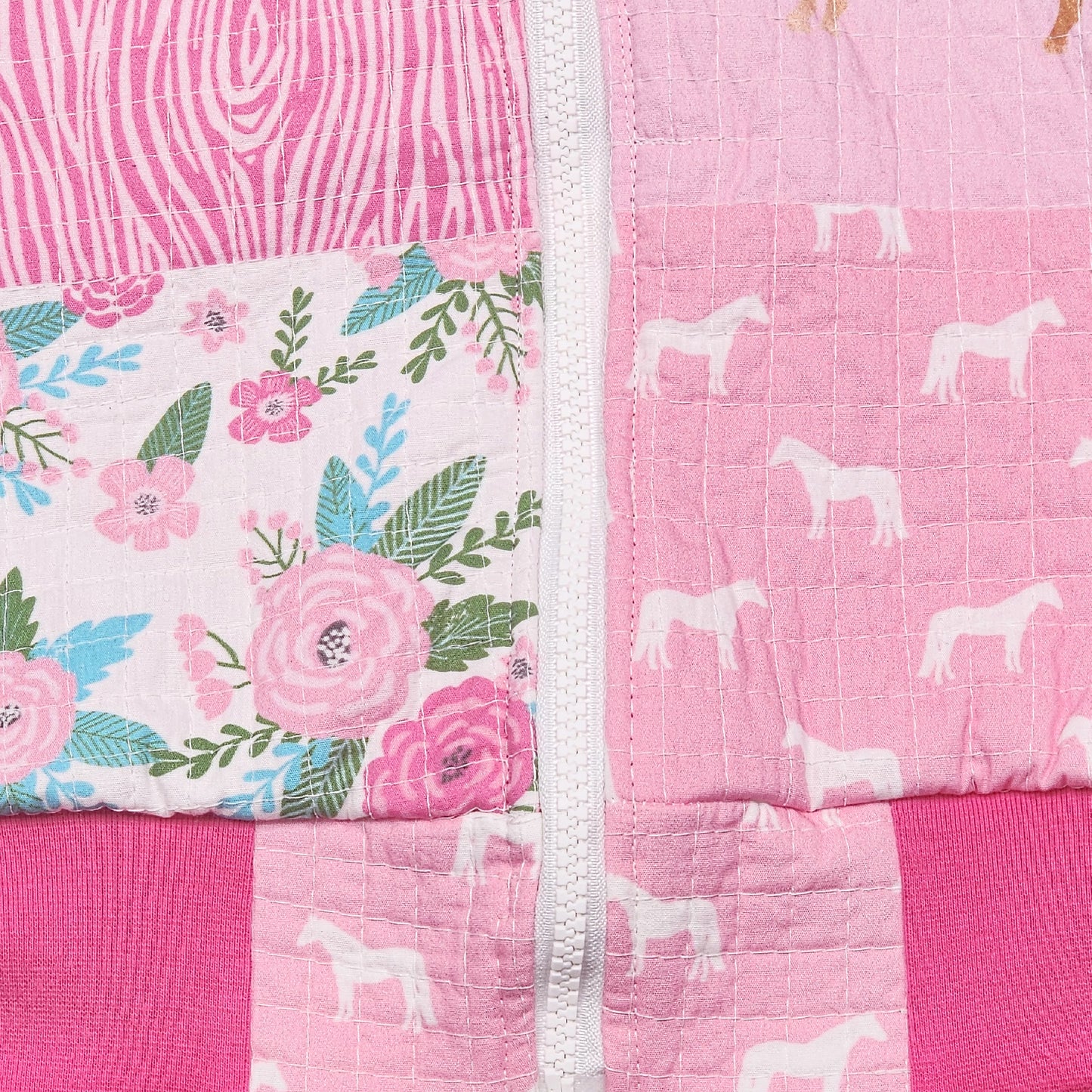 Quilted Reversible Horse Print Bomber Jacket