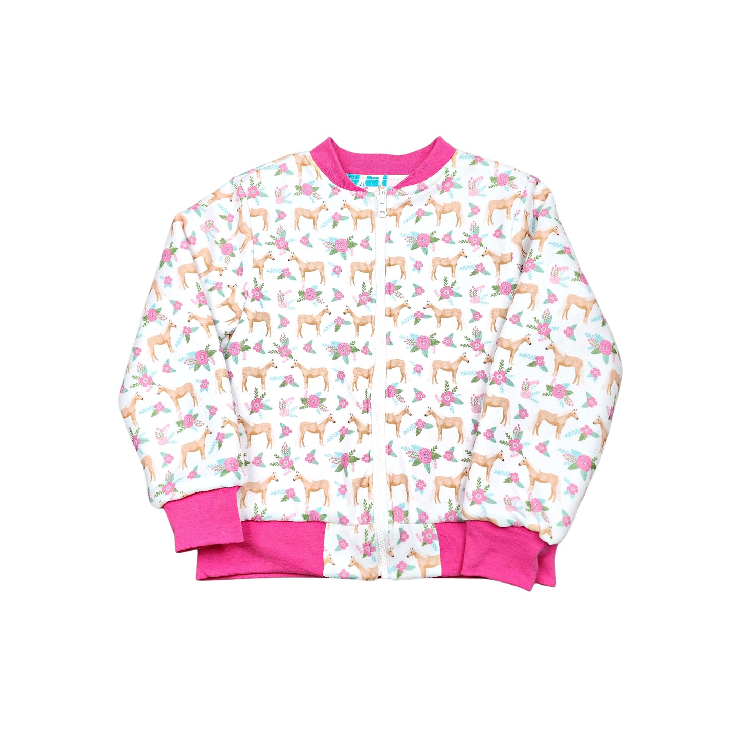 Quilted Reversible Horse Print Bomber Jacket