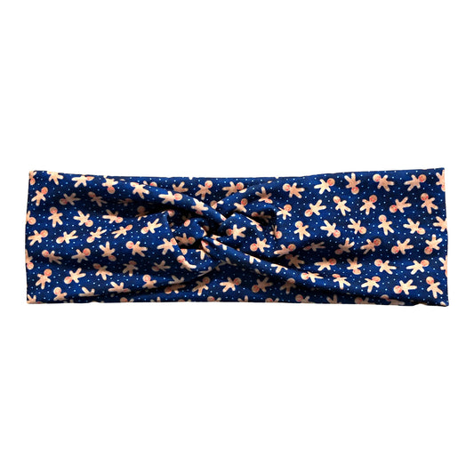 Blue Gingerbread Man Christmas Headband for Women