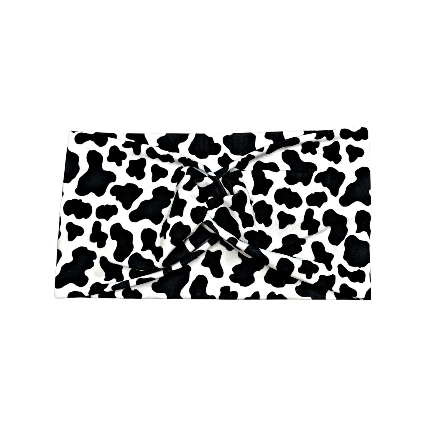 Wide Cow Print Turban Headband