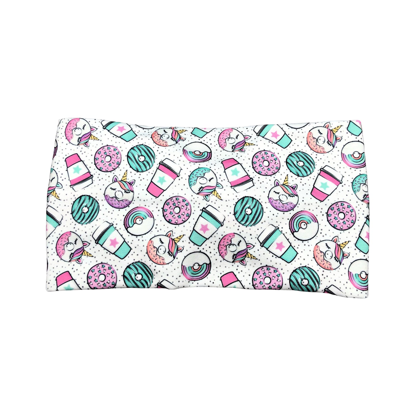 Unicorn Donuts and Coffee Wide Headband for Women
