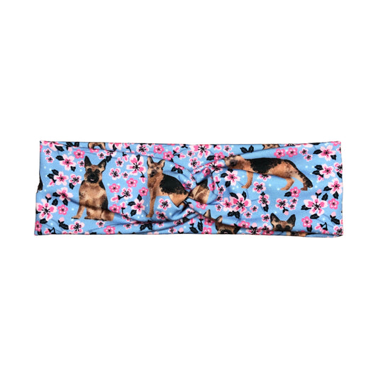 Purple Cherry Blossom German Shepherd Dog Headband