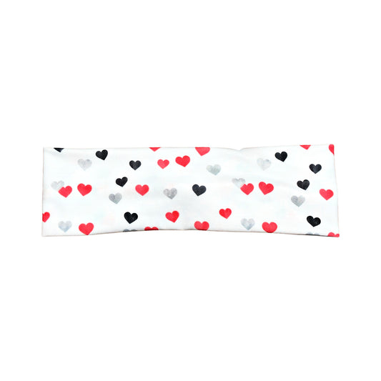 Red and Black Heart Headband for Women