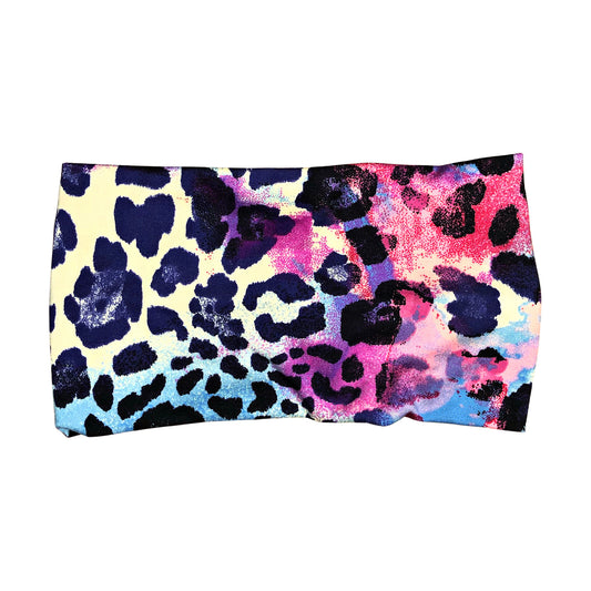 Wide Colorful Leopard Print Headband