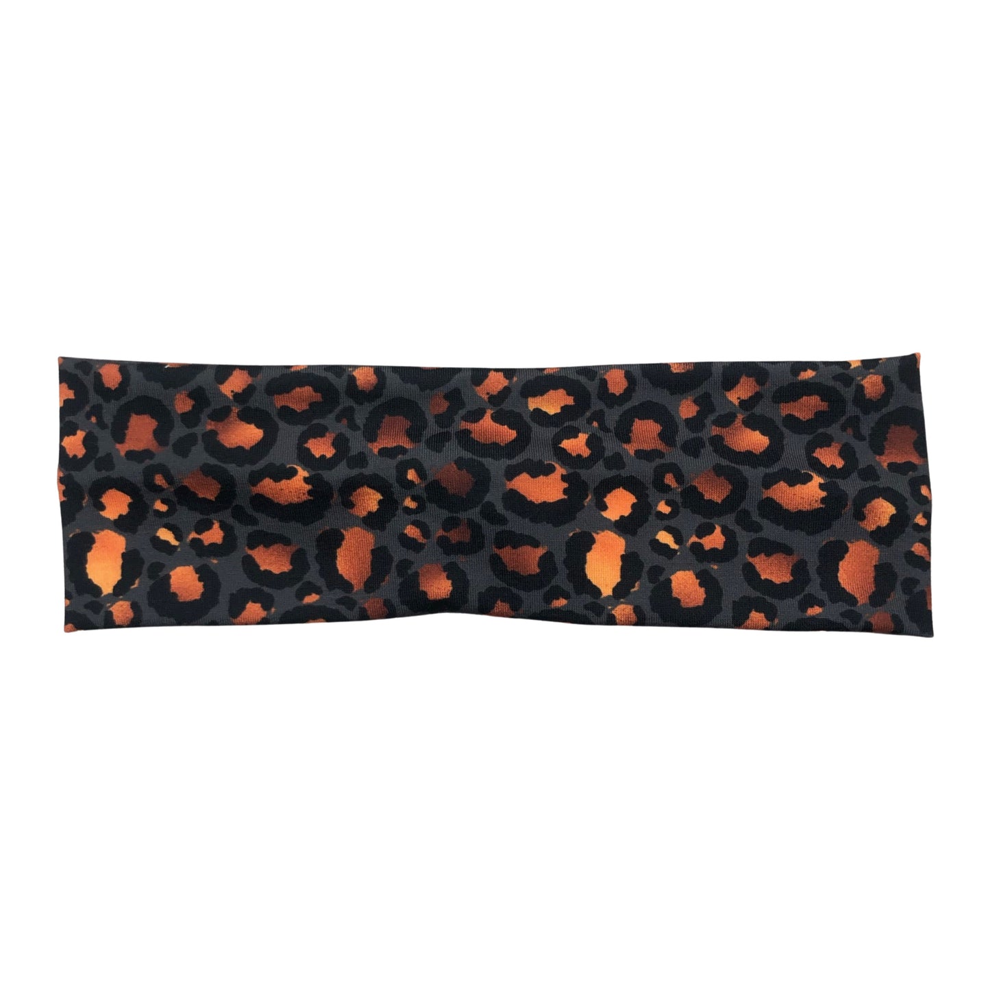 Charcoal Orange Leopard Print Headband