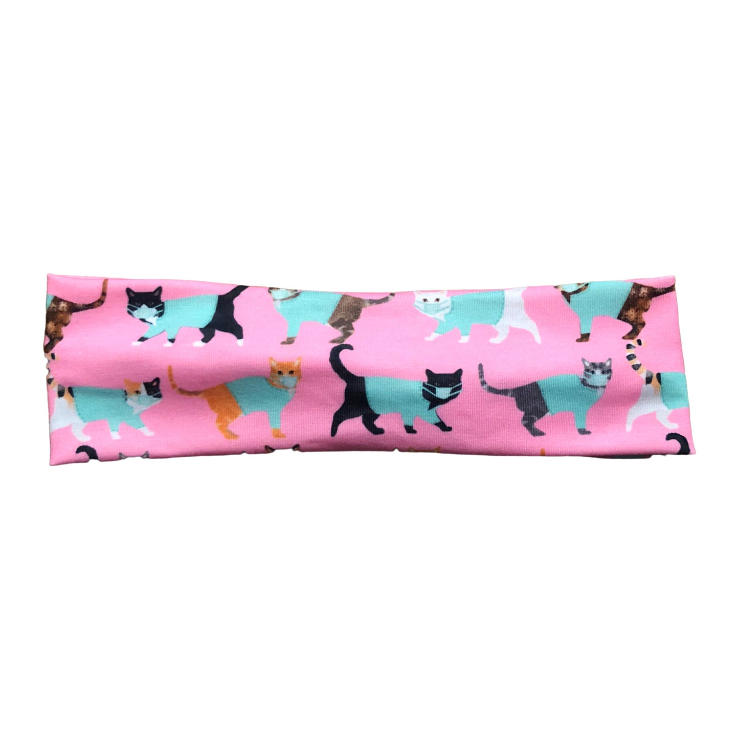 Cats in Scrubs Print Headband for Women, Navy, Pink, Purple, Mint