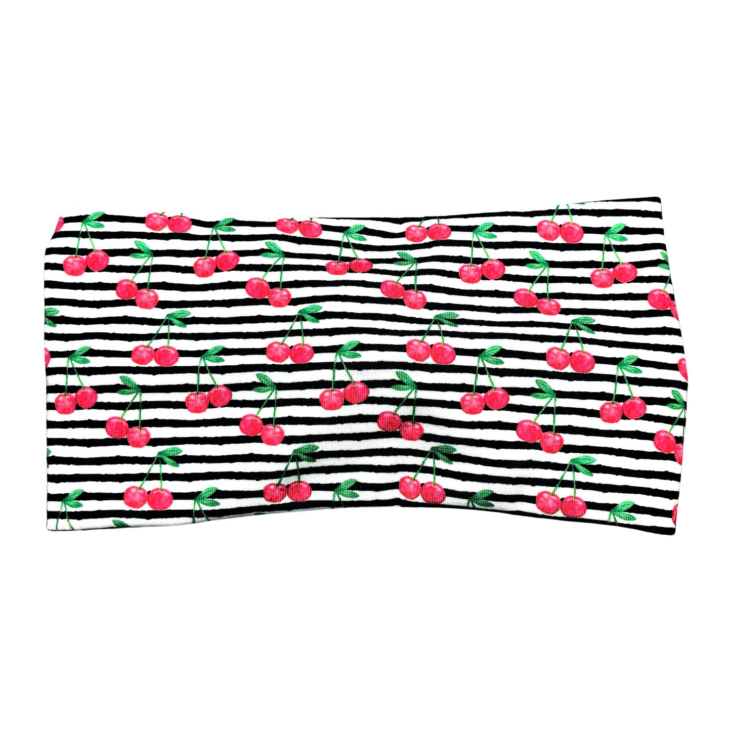Wide Cherry Striped Headband for Women