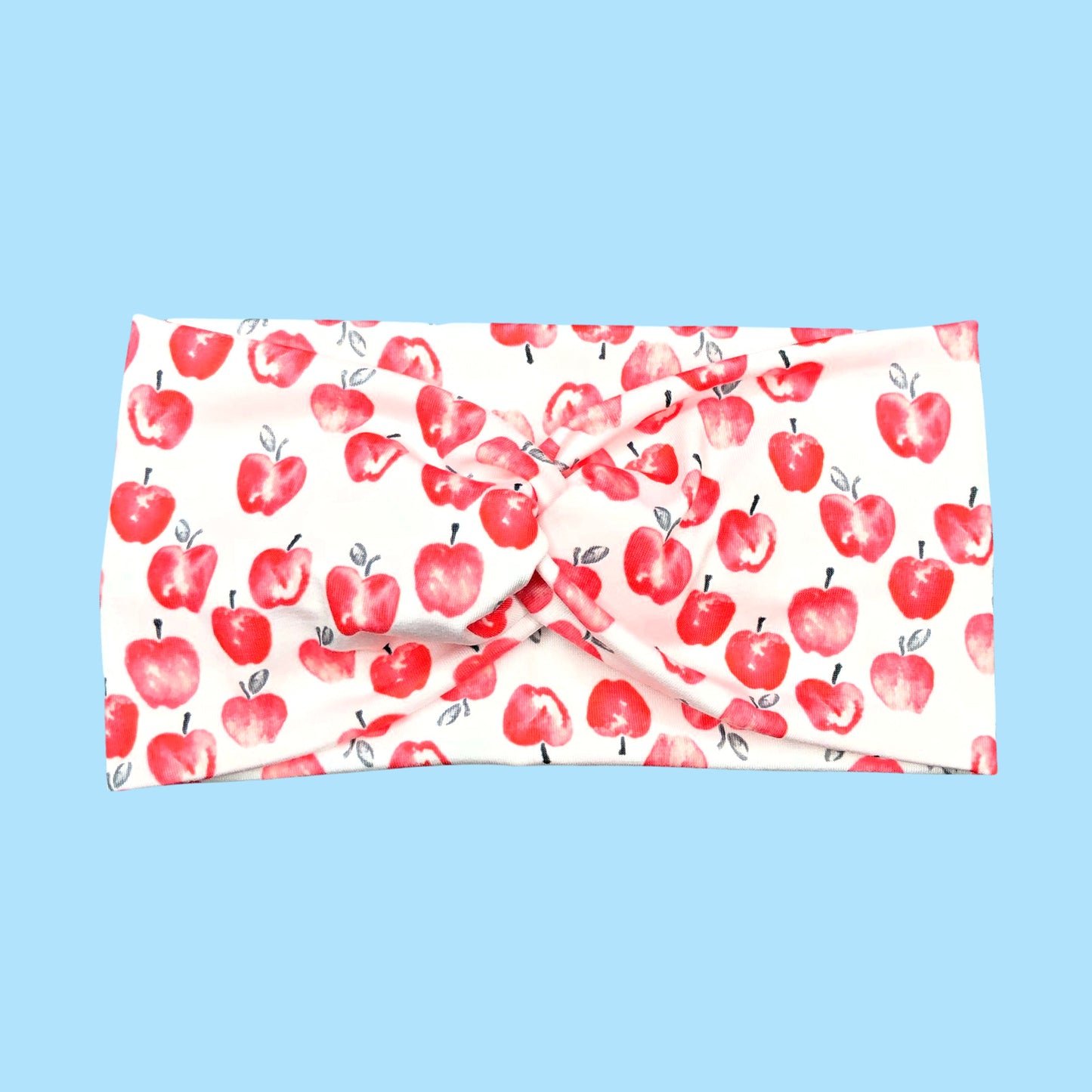 Wide Watercolor Apple Headband for Women