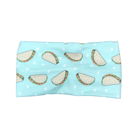 Wide Mint Taco Print Headband for Women