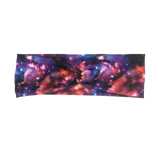 Galaxy Print Headband Pink Purple Blue
