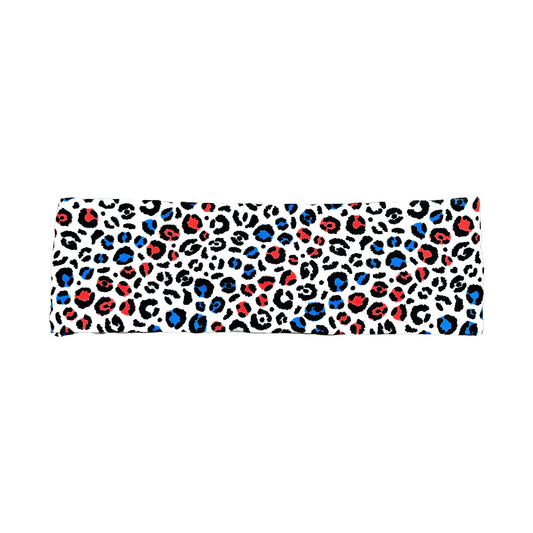 Red, White and Blue Leopard Print Headband
