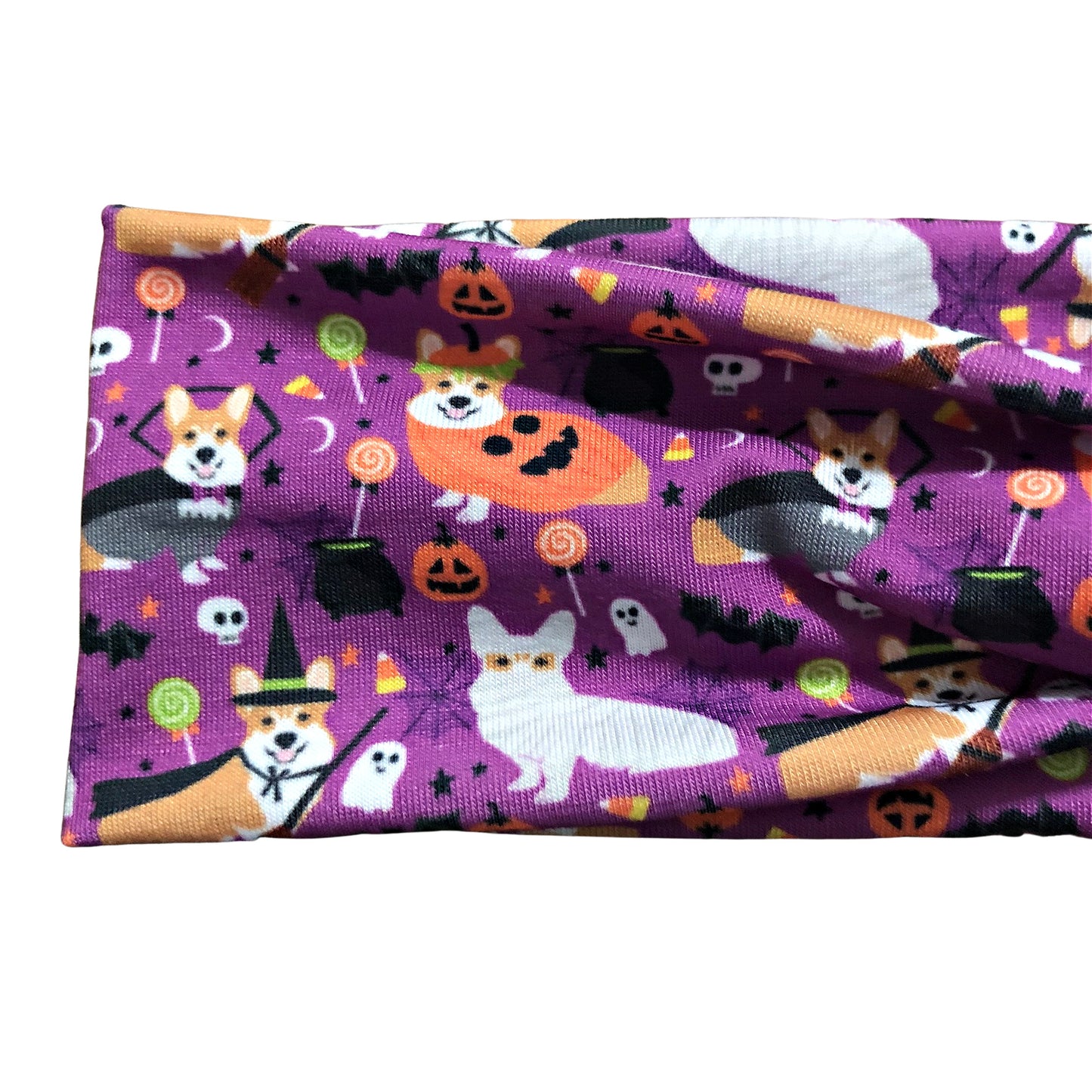 purple halloween corgi headband