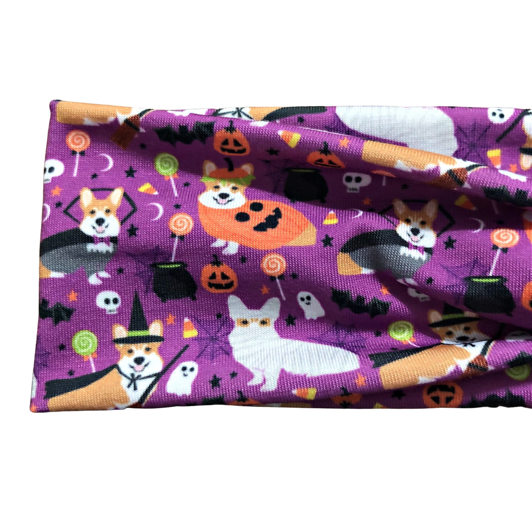 purple halloween corgi headband