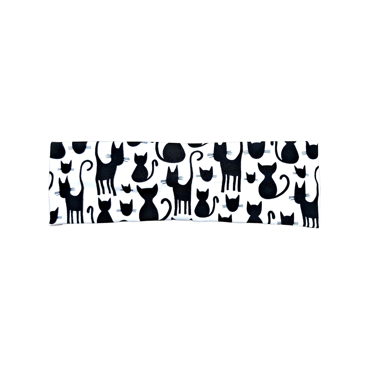 Black Cat Halloween Headband, White