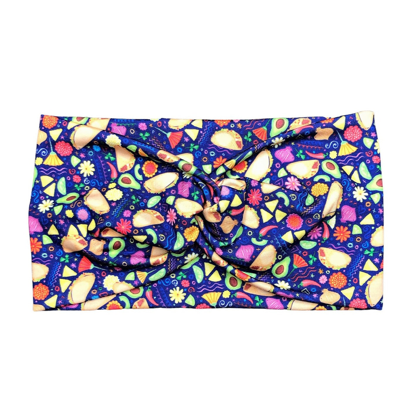 Wide Purple Taco Print Headband for Women