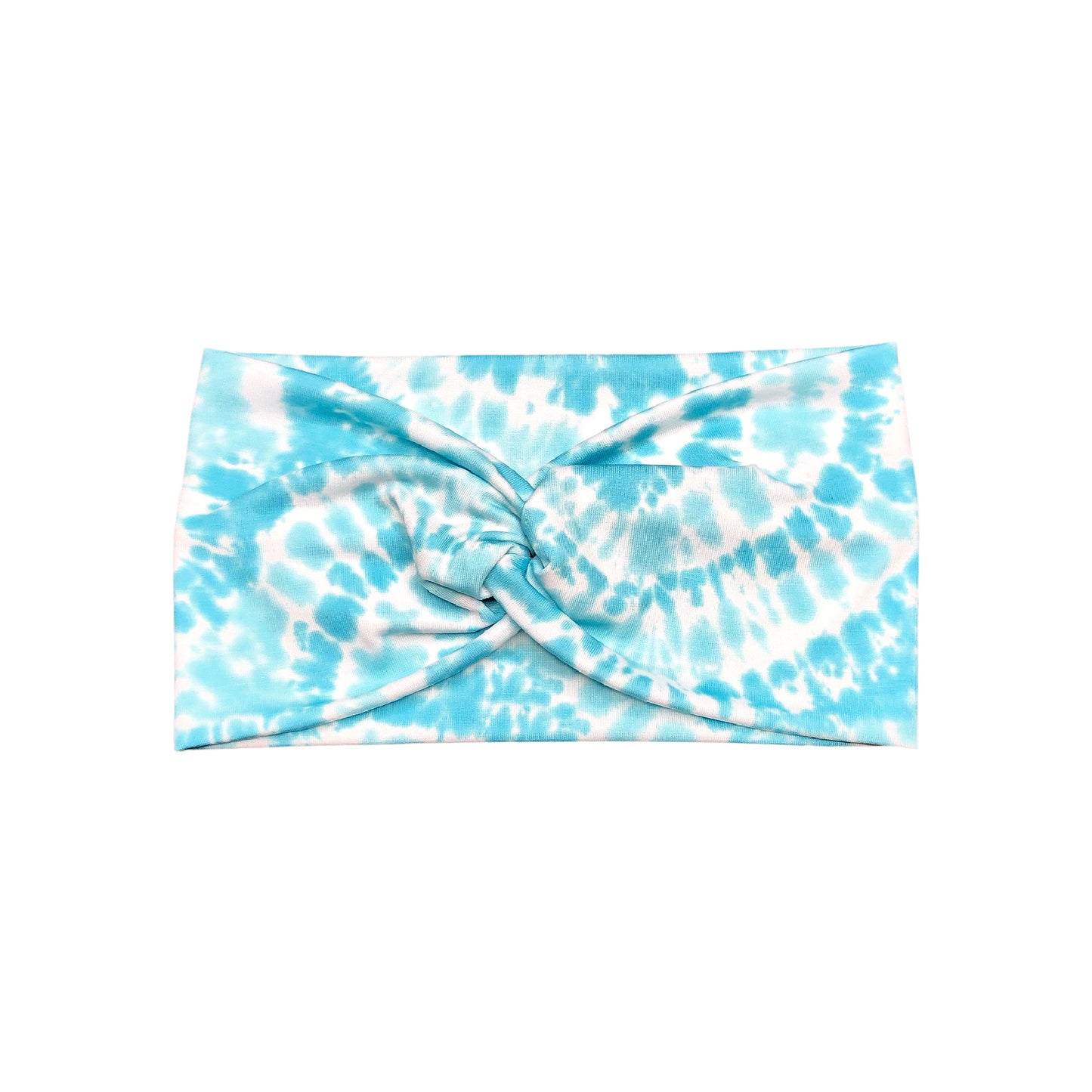 Wide Light Blue Tie Dye Headband