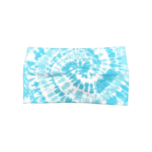 Wide Light Blue Tie Dye Headband