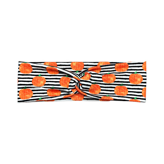 Striped Pumpkin Halloween Headband for Women