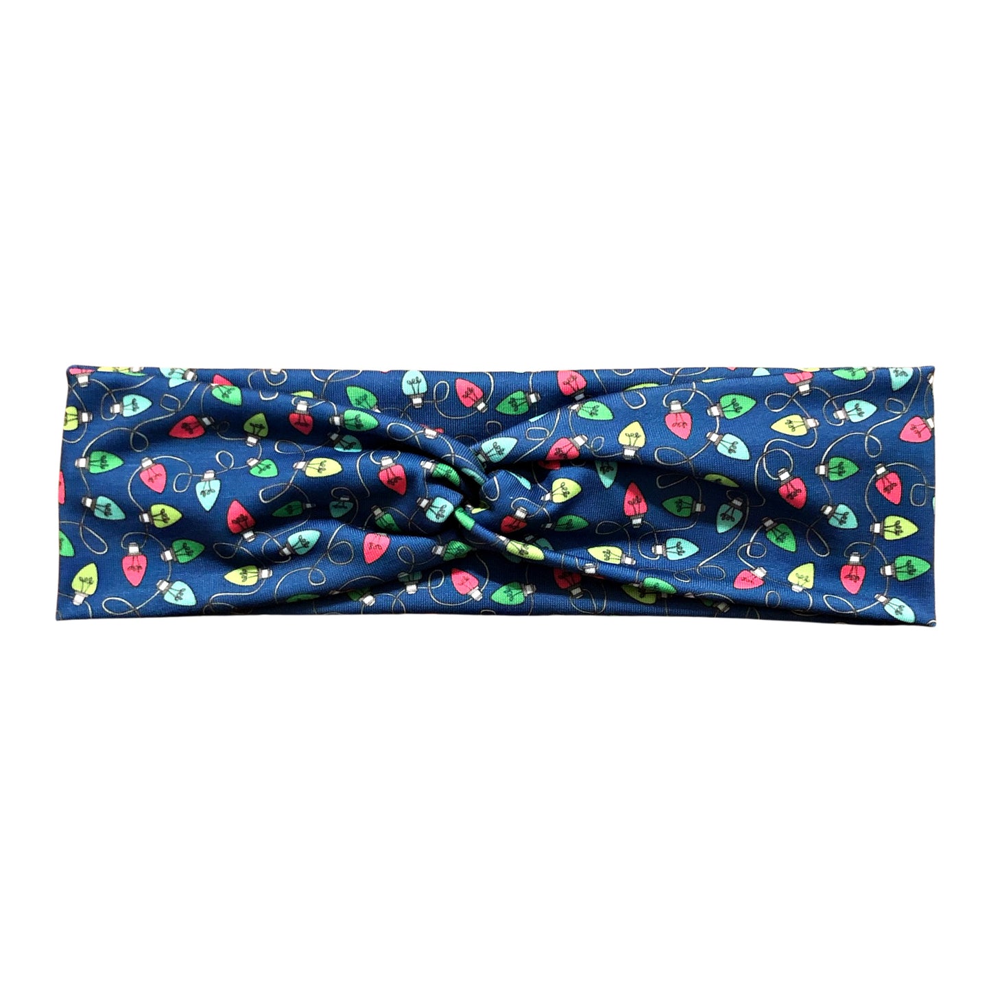 Blue Christmas Lights Print Headband
