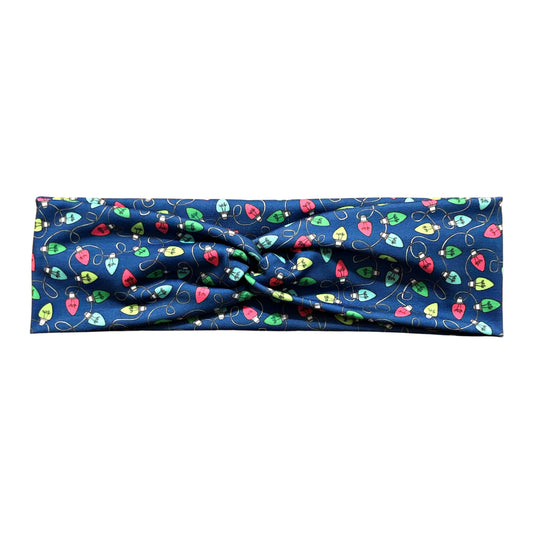Blue Christmas Lights Print Headband