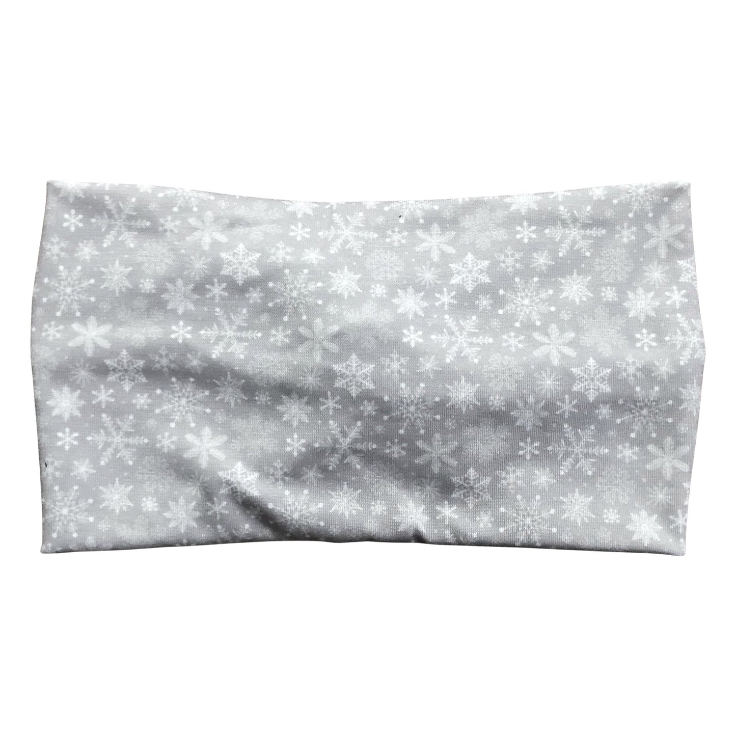 Gray Wide Winter Snowflake Headband for Women