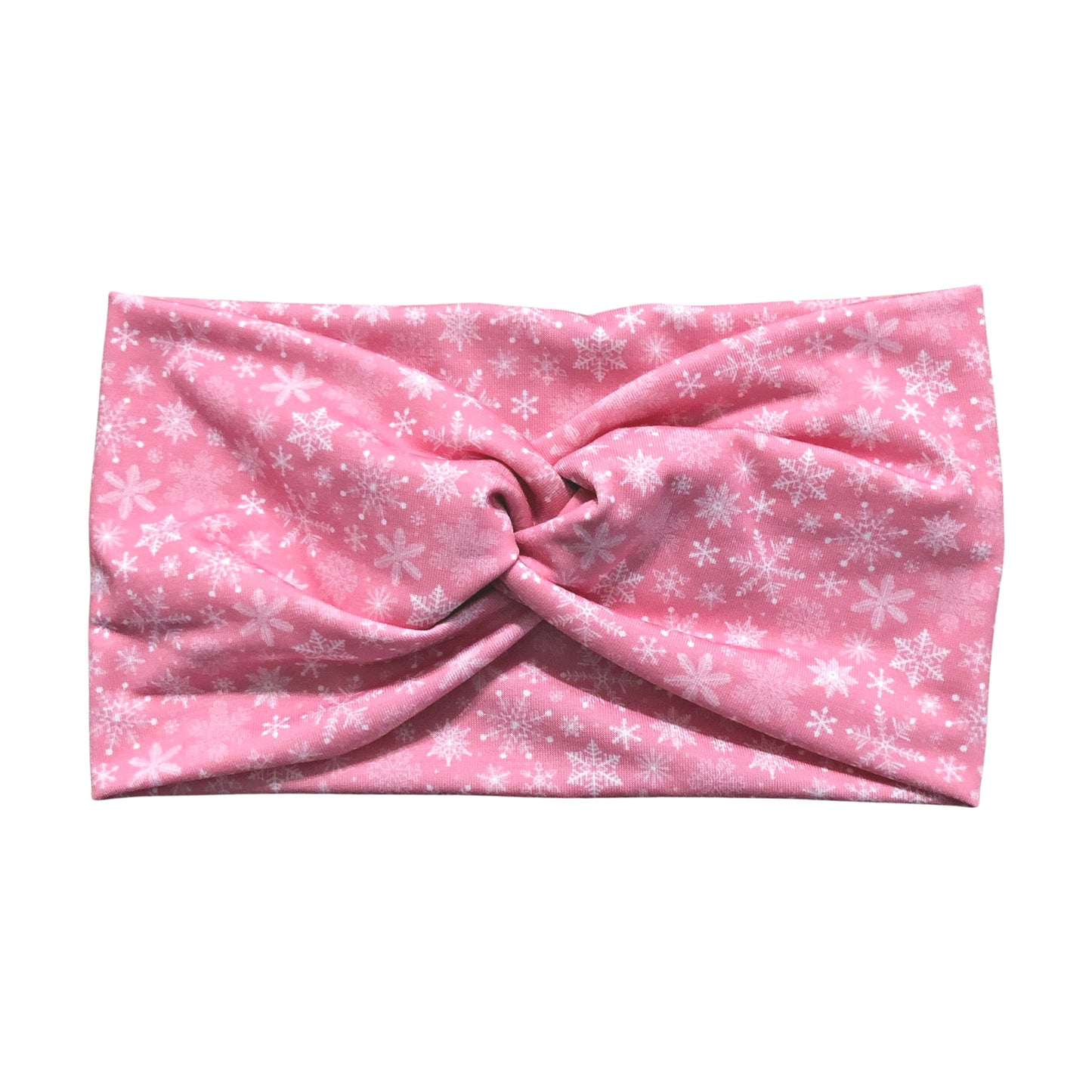Pink Wide Winter Snowflake Headband for Women