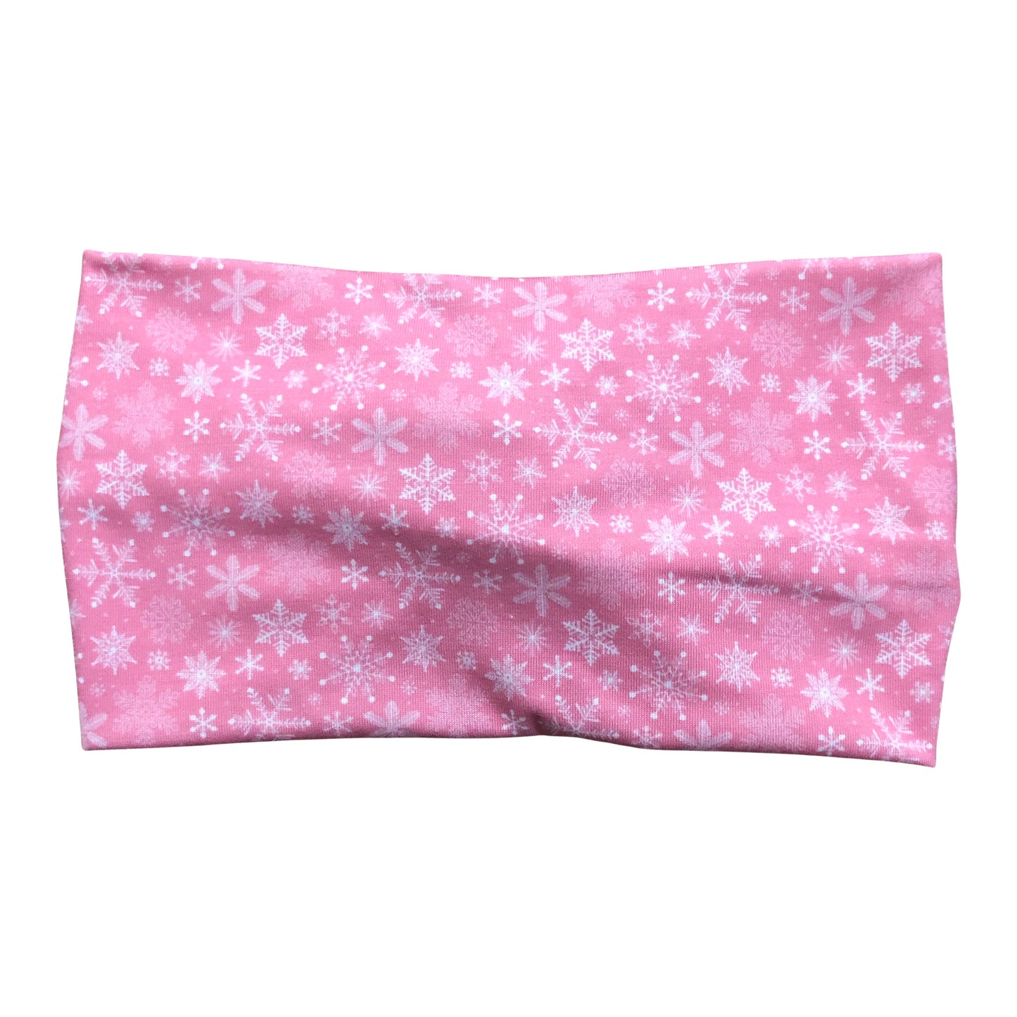 Pink Wide Winter Snowflake Headband for Women