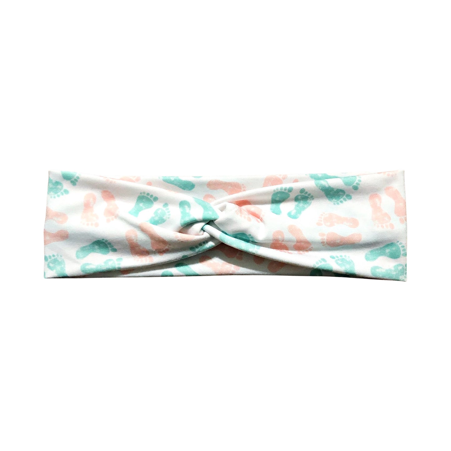 Pink and Blue NICU Nurse Baby Footprint Headband for Women