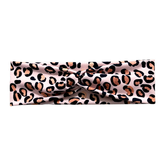Pink Leopard Print Headband for Women