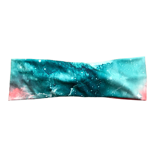 Pink and Green Galaxy Headband