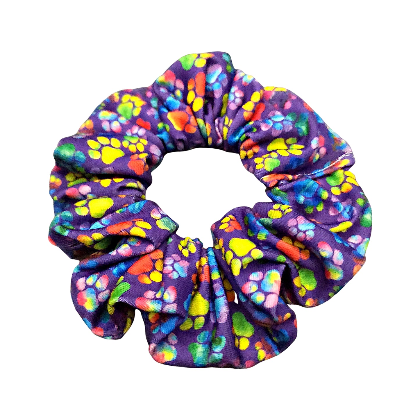 Rainbow Paw Print Scrunchie