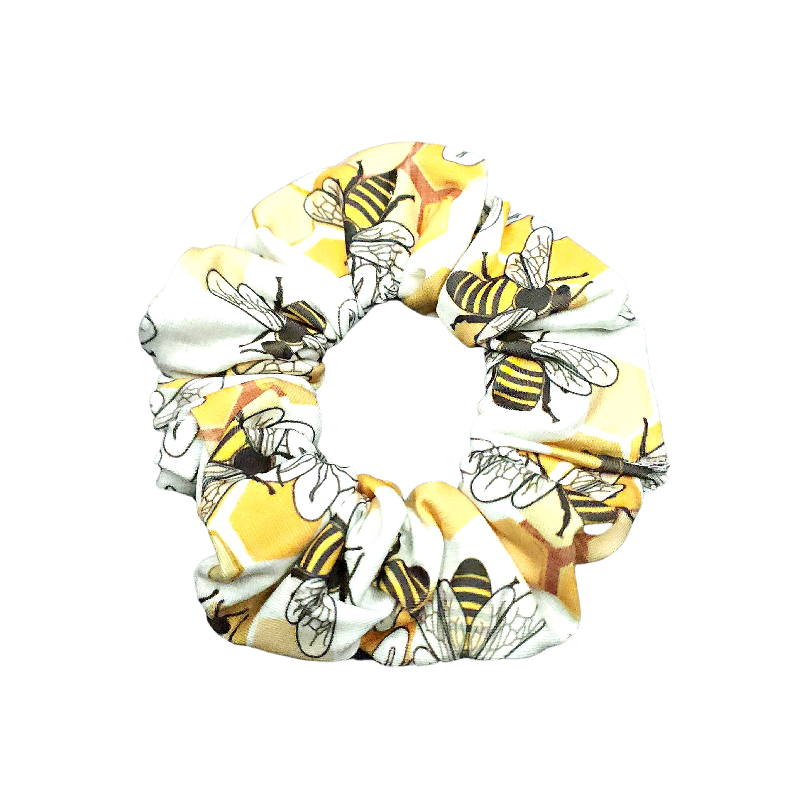 White Bee Scrunchie
