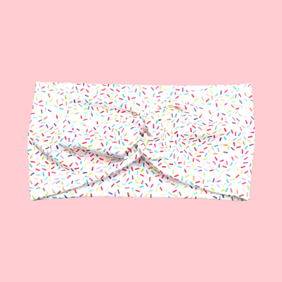 Wide White Confetti Sprinkle Headband