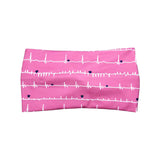 Wide Raspberry Pink EKG Heartbeat Headband for Women