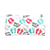 Wide Red NICU Nurse Baby Footprint Headband for Women