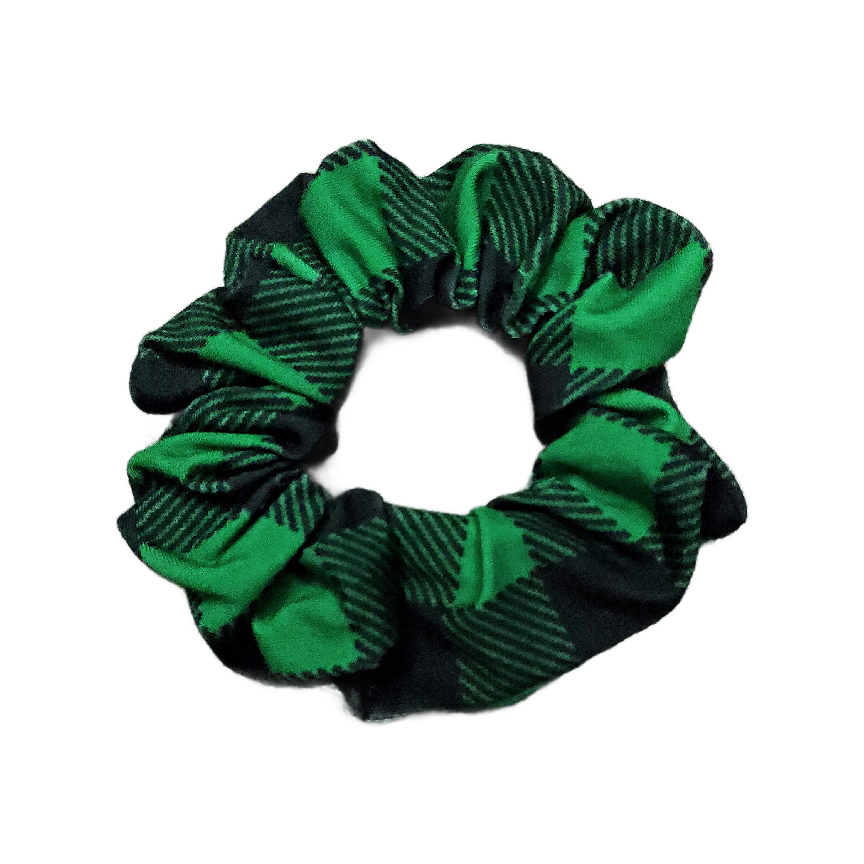 Green and Black Buffalo Plaid Scrunchie