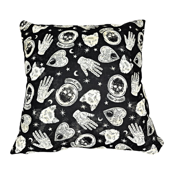 Witchy Print Halloween Throw Pillow Cover, 18x18
