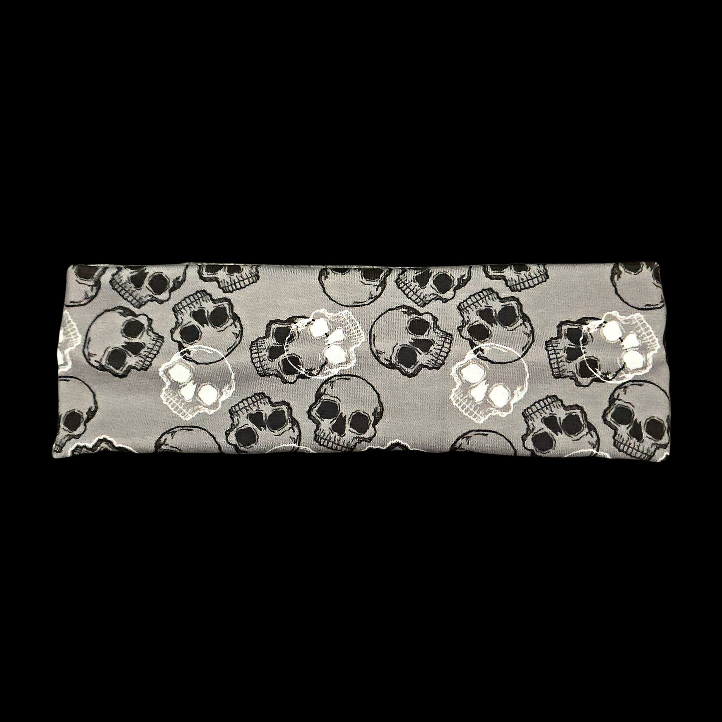 Gray Skull Fabric Headband
