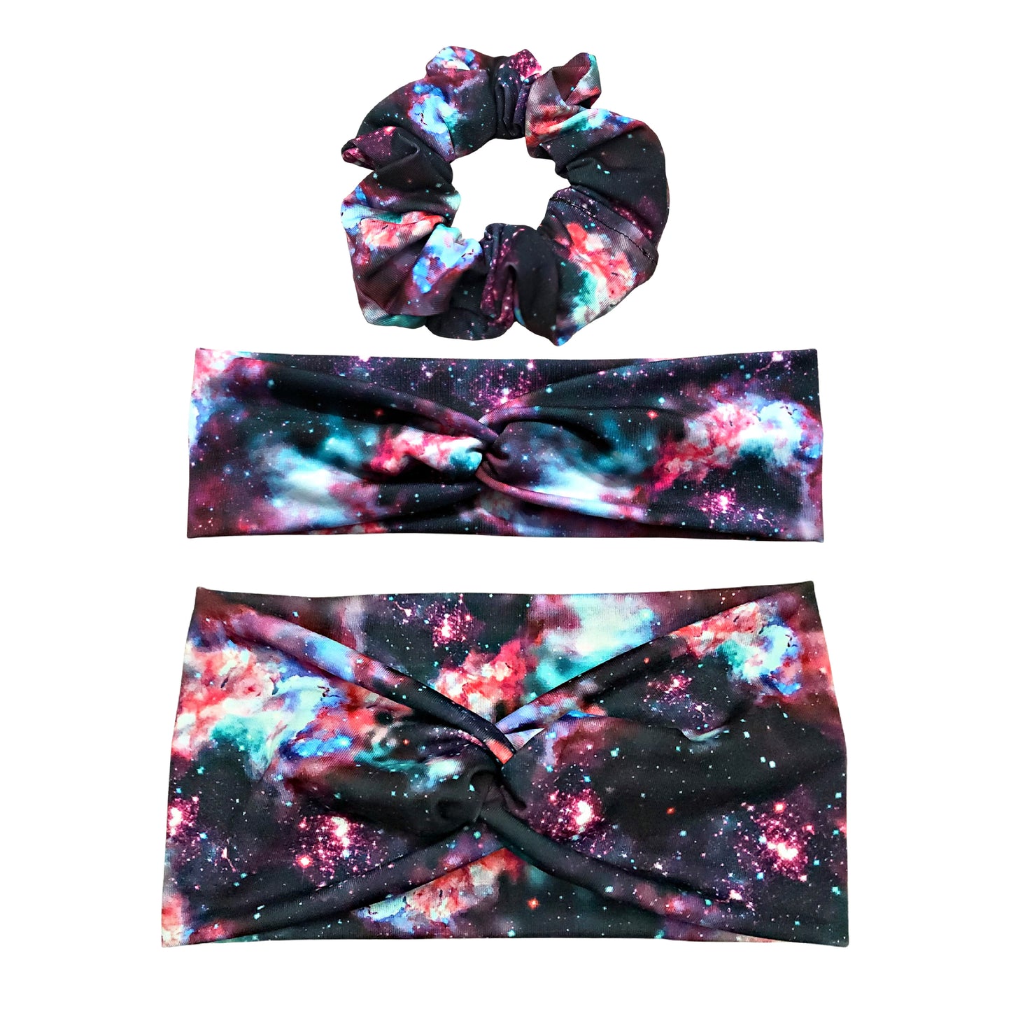 Pink and Mint Galaxy Scrunchie