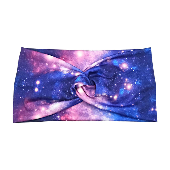 Wide Purple and Pink Galaxy Headband for Women