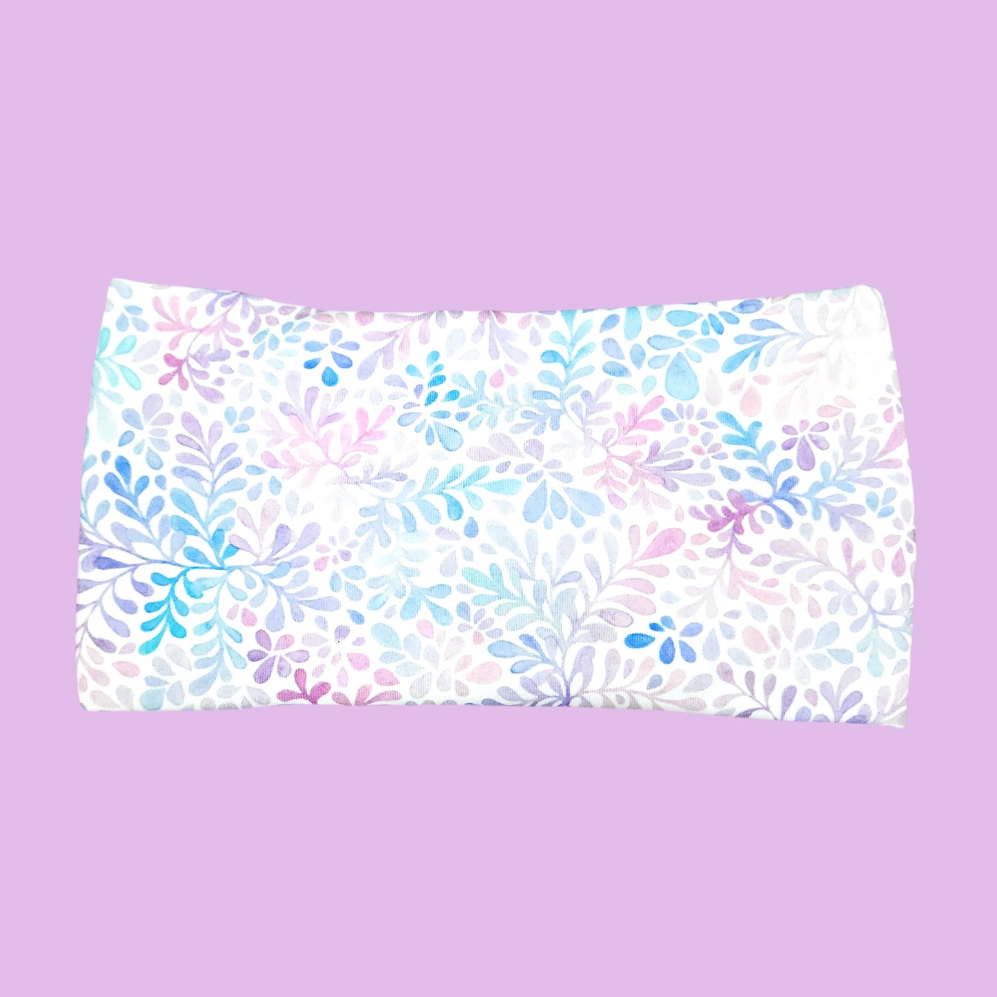 Wide Pastel Purple and Blue Floral Headband