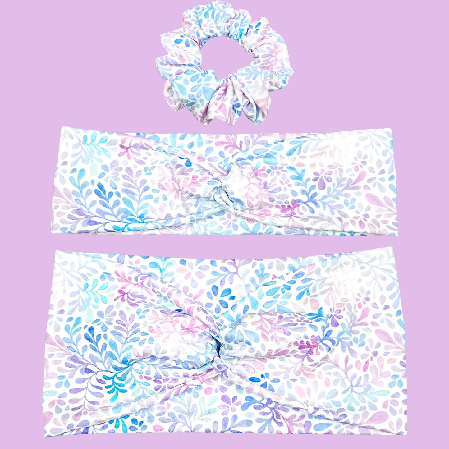 Pastel Purple and Blue Floral Headband