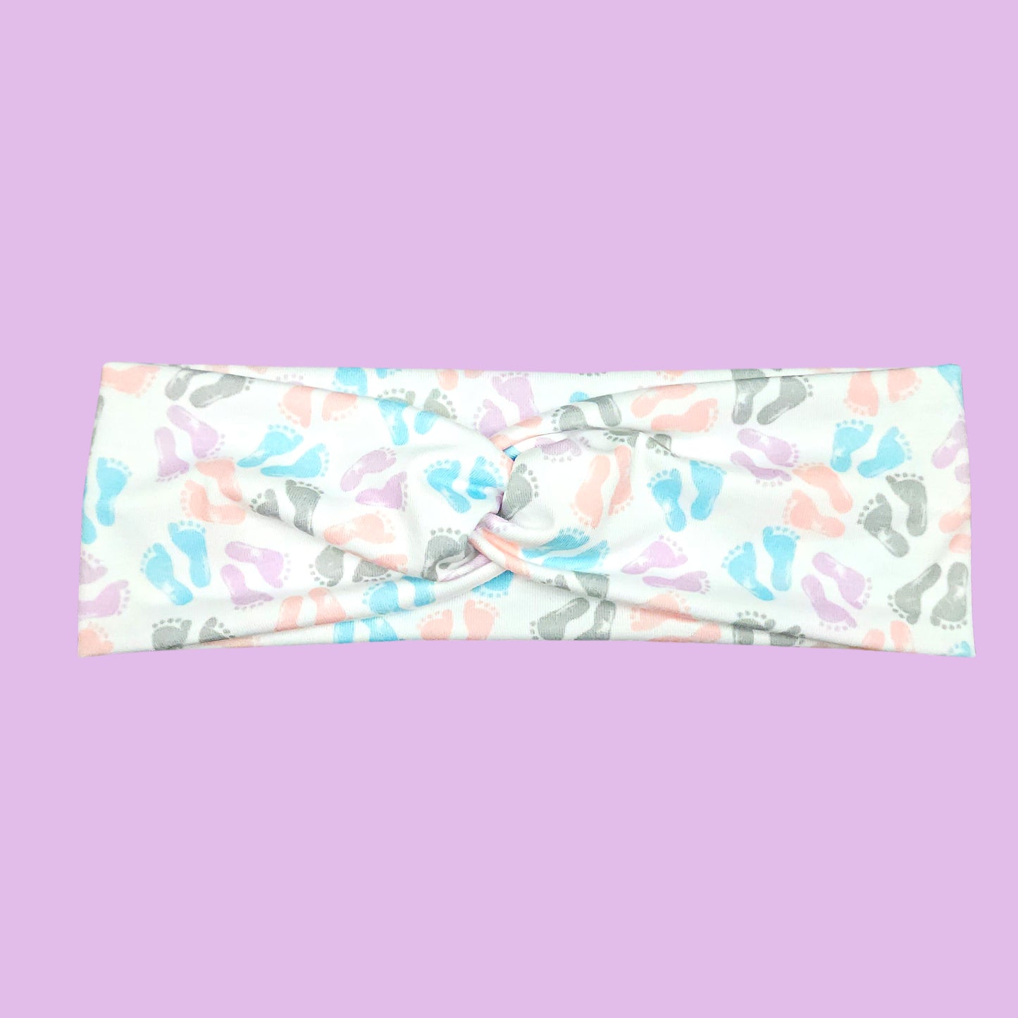 Pastel Pink, Purple, Blue Baby Feet Nursing Headband