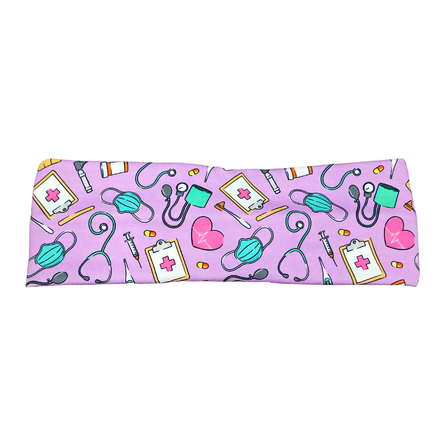 Purple Nurse Print Headband for Women