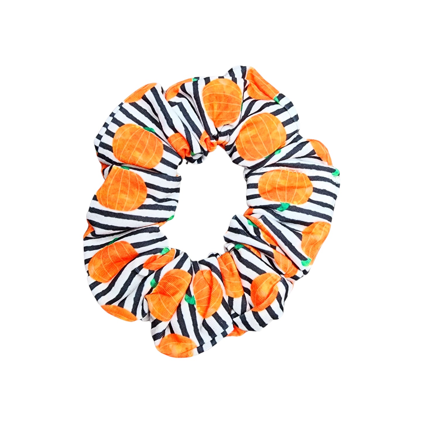 Pumpkins on Stripes Scrunchie