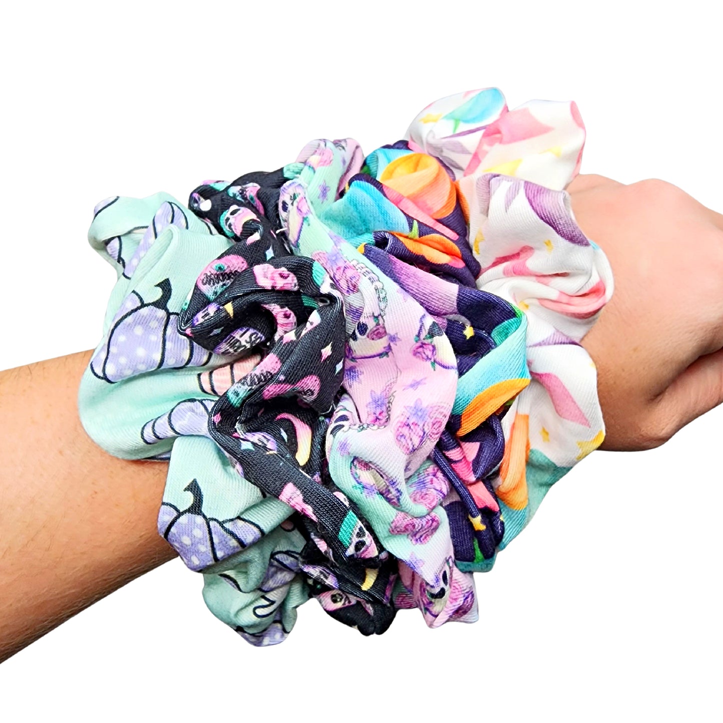 Pastel Halloween Scrunchie, Mint Green