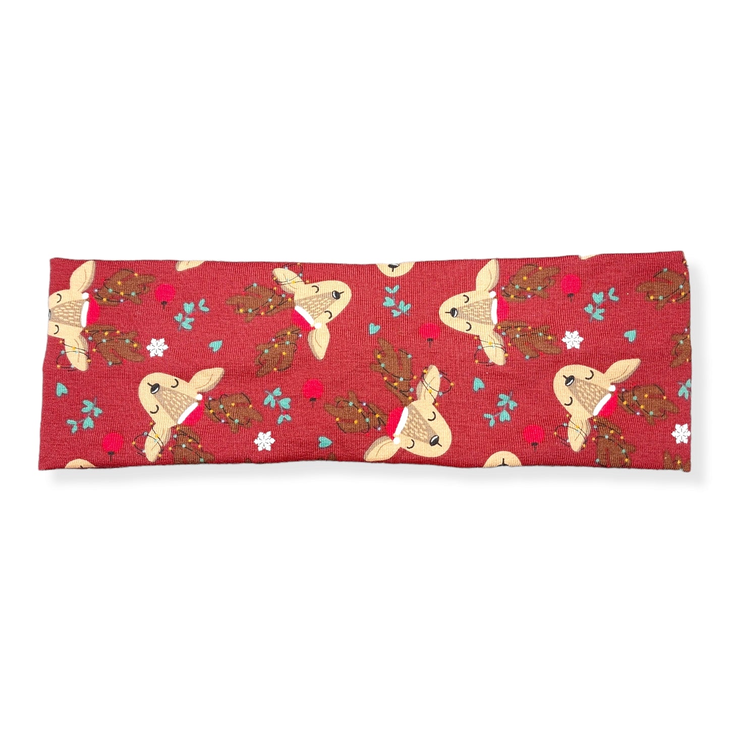 Burgundy Reindeer Christmas Headband for Women