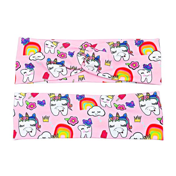 Rainbow Unicorn Kawaii Tooth Print Headband for Women