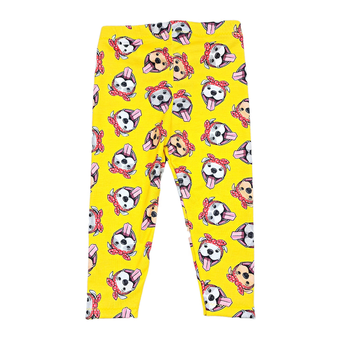 12m Baby Girl Pitbull Dog Print Leggings, Ready to Ship