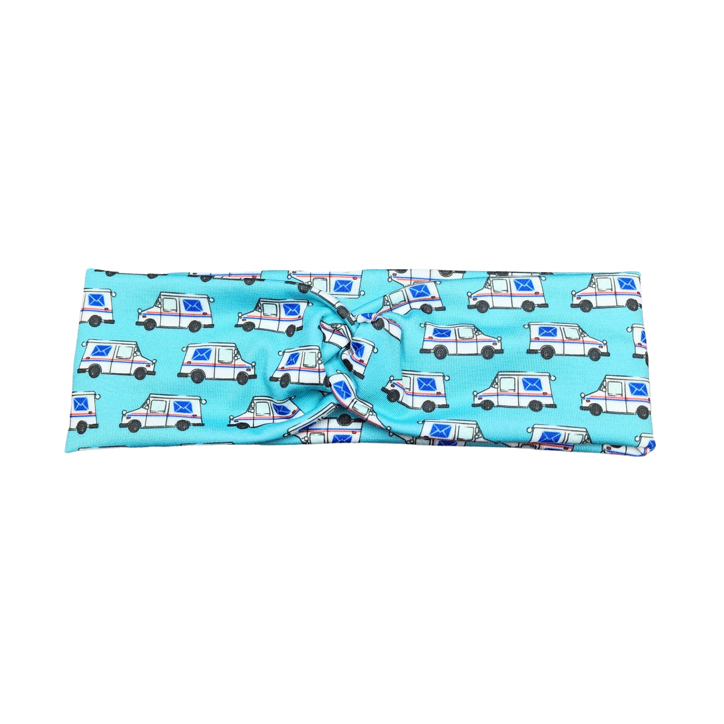 Wide Turquoise Mail Delivery Truck Headband for Women